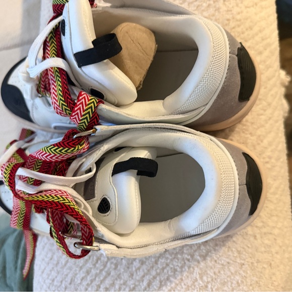 Lanvin White and Black Sneakers with Red Laces - Picture 2 of 6